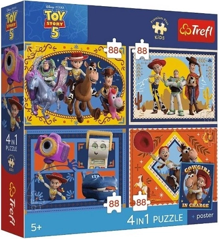 Trefl Premium Plus kids’ puzzle 4-in-1 Time for Play 4×88 pieces