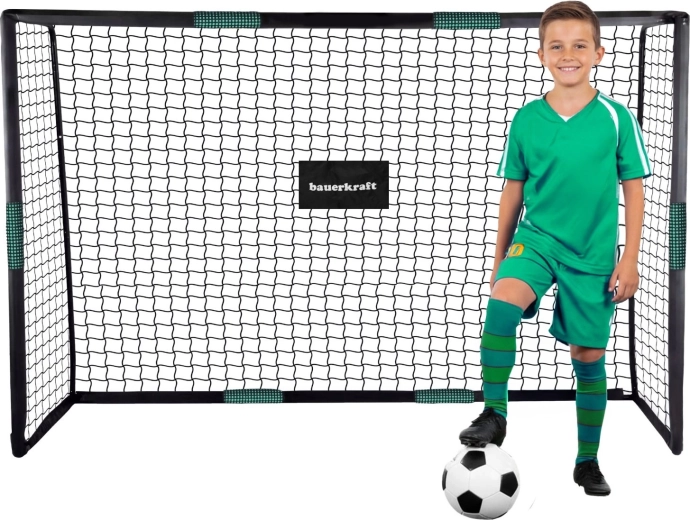 Bauerkraft football goal with net 180 × 120 × 60 cm black-green