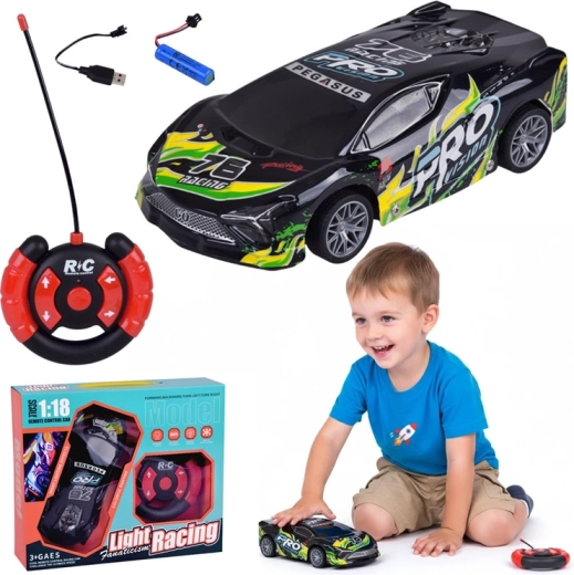 Sportinis RC automobilis 1:18 su apšviestu kėbulu – Mėlyna