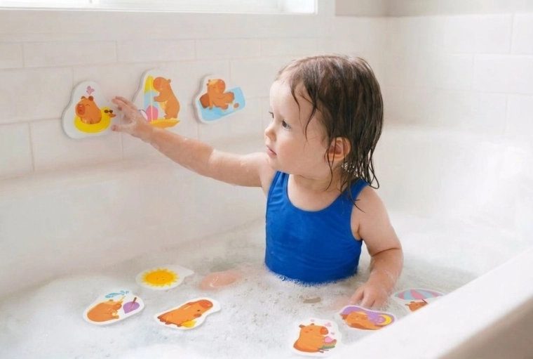Playful fun at bath time