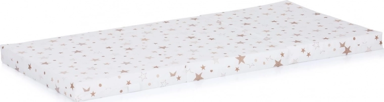 Folding crib mattress 120 × 60 cm – white and beige stars Chipolino