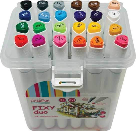 CreaFun fixy Duo dėžutėje, 24 spalvų