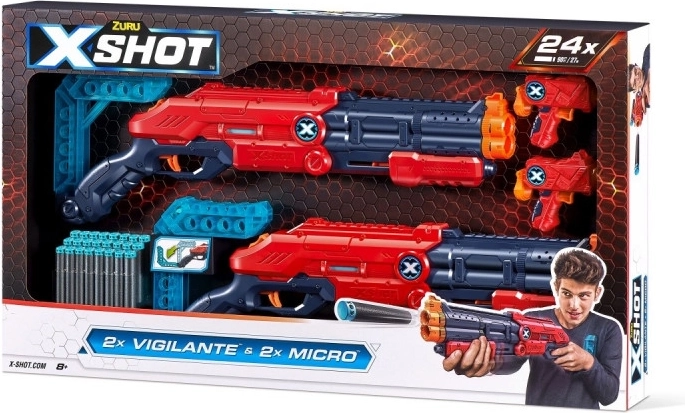 X-Shot Excel Double Vigilante šautuvas, 24 šautukai