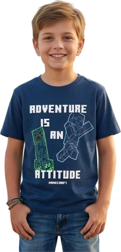 Boys' dark blue Minecraft T-shirt