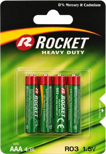 Rocket AAA 1.5 V zinc-carbon batteries 10×4 pcs (40 pcs)