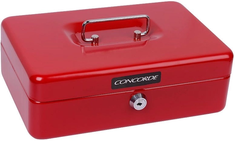Metalinė kasetė pinigams CONCORDE, raudona