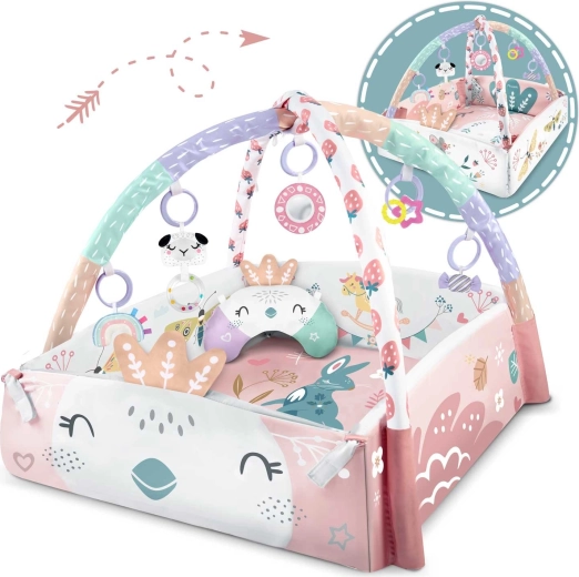 3in1: atviras kilimėlis, maniežas ir erdvė tummy time