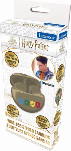 Belaidės vaikiškos į ausis įstatomos HARRY POTTER ausinės su įkrovimo dėklu