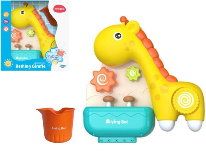 Bath toy giraffe with water mills
