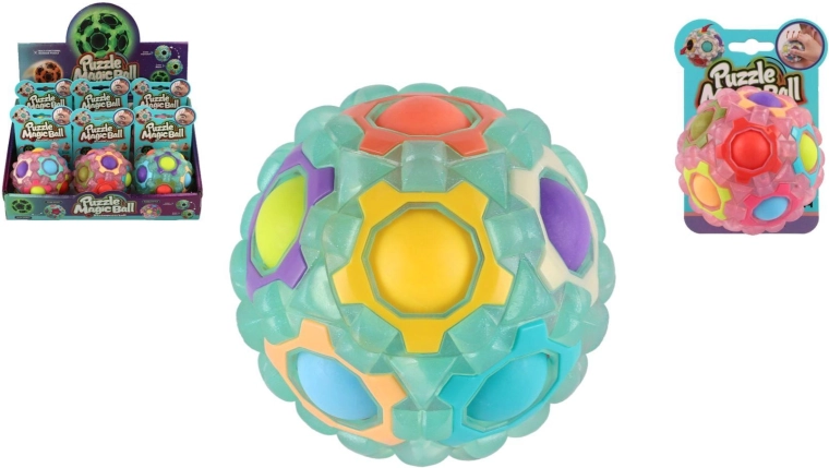 Glow-in-the-dark massage stress ball 7 cm - 1 piece