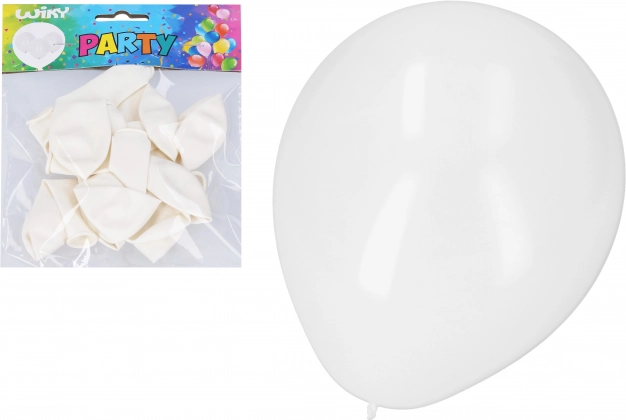 Pripučiami balionai 30 cm – baltas rinkinys, 10 vnt.