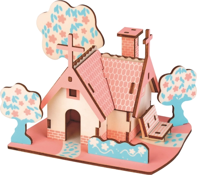 Woodcraft wooden 3D puzzle American cabin