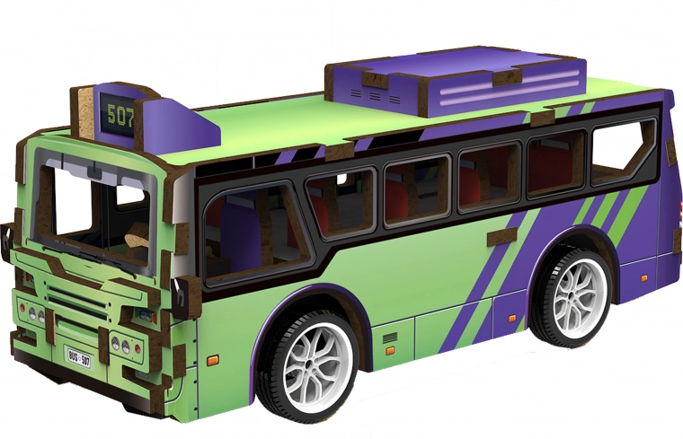 3D medinė dėlionė Autobusas
