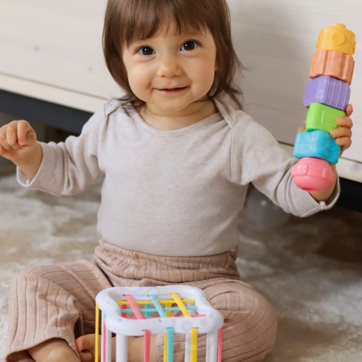 Sensory cube and colorful blocks