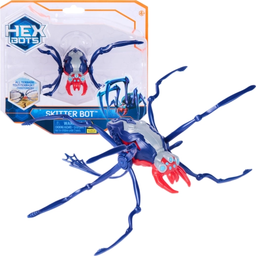 Spin Master Hex Bots Skitter Bot robotinis mėlynas voras – 1 vnt.