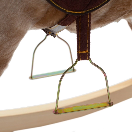 Stable wooden rails and metal stirrups