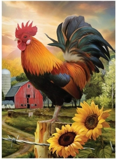 Diamond Mosaic - Rooster on the Farm