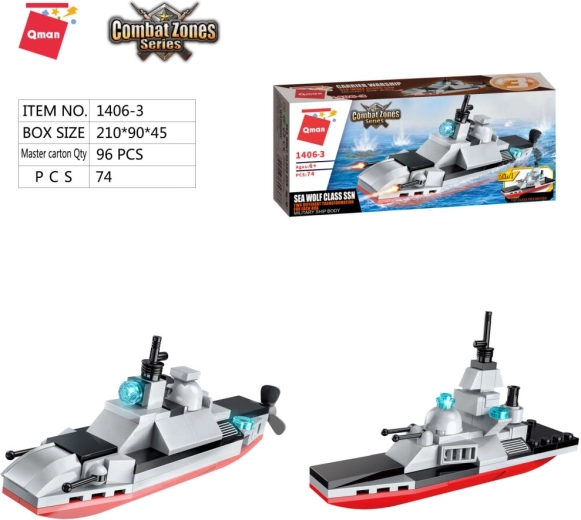 Qman aircraft carrier ship Sea Wolf class SSN 2v1