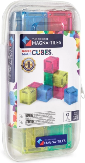 MAGNA-TILES magnetinis konstruktorius microMAGS kelioninis rinkinys, kubeliai – 9 vnt.