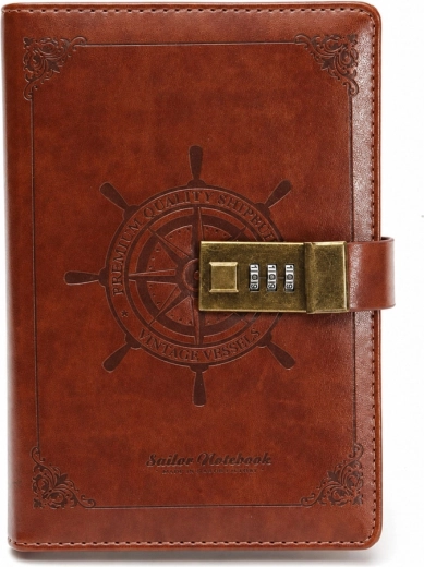 Stylish eco-leather cover with ship’s wheel embossing