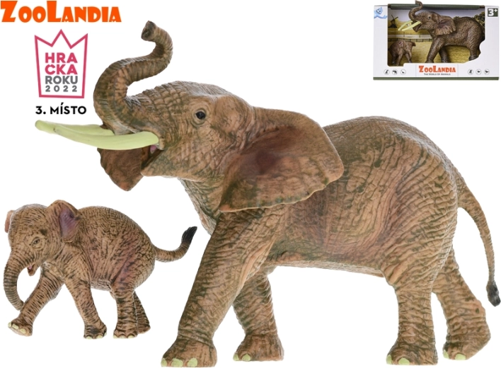 Zoolandia dramblys su jaunikliu – figūrėlės zoologijos sodui