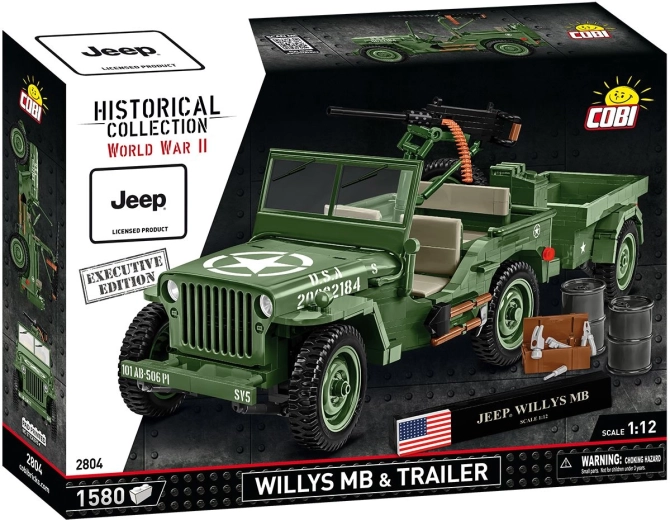 Cobi Jeep Willys MB su priekaba 1:12 Executive Edition
