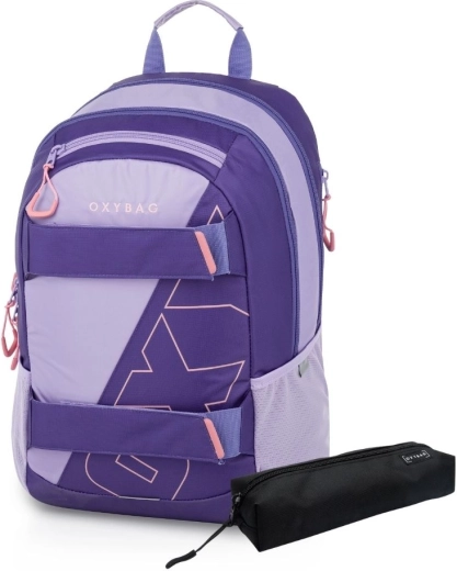 Studentų kuprinė ir penalas Oxybag Sport Half violet