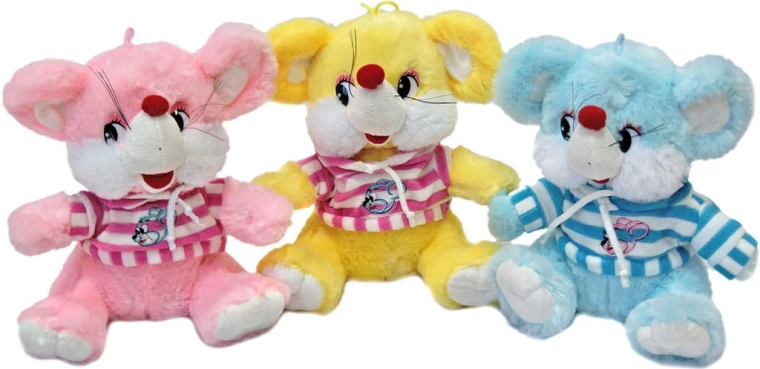Plush mouse in a striped T-shirt 36 cm - 1 piece