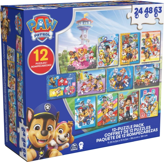 Dėlionė PAW PATROL 12 viename – didelis vaikiškų dėlionių rinkinys