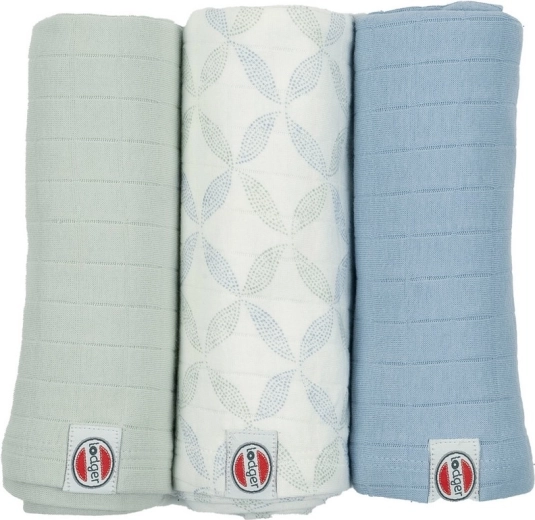Lodger swaddler Solid matcha peppermint - rinkinys 3 vnt. (70 × 70 cm)