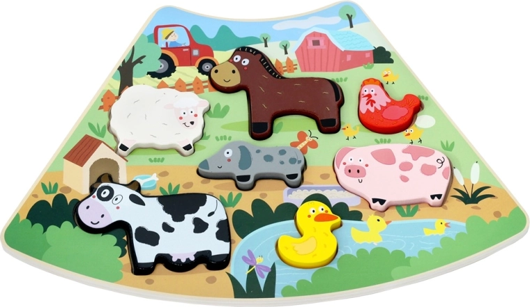 2Kids Toys Wooden Connectable Puzzle Happy Farm
