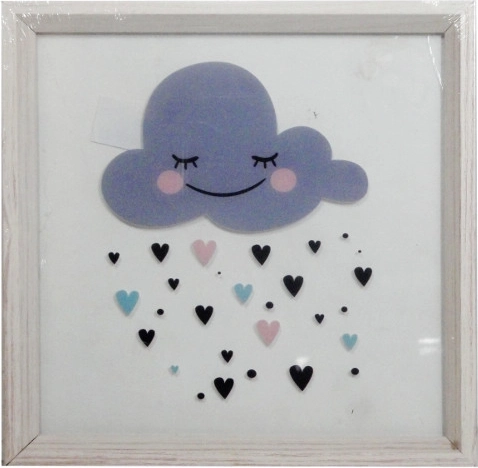 Paveikslas su besišypsančiu debesėliu 30 × 30 cm rėme