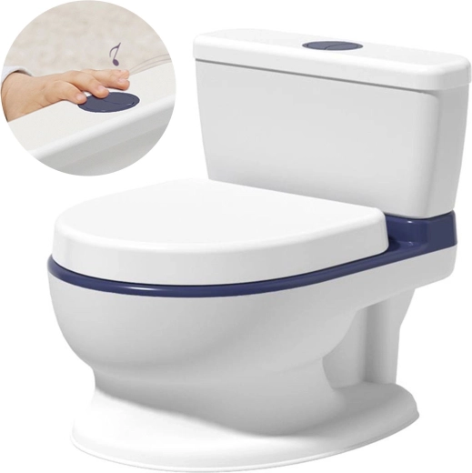 Children's potty with melodies, white and blue