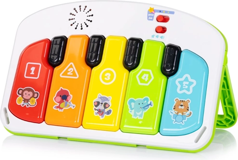 Interactive piano with lights, melodies and animals