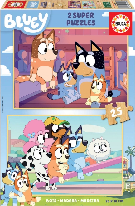 EDUCA Wooden Puzzle Bluey 2x25 pieces