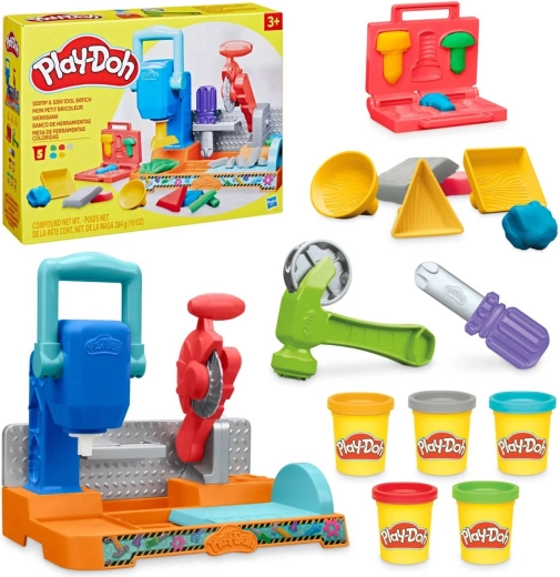 Hasbro Play-Doh spalvingos dirbtuvės su modelinu ir įrankiais