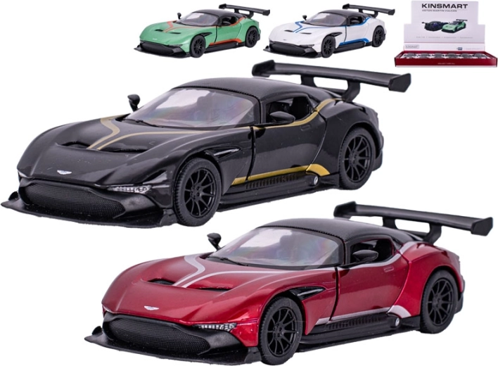 Metalinis automobilio modelis Aston Martin Vulcan 1:38 su atbulinės eigos mechanizmu Kinsmart