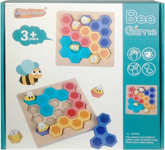 Wooden Educational Game Bees and Honeycombs