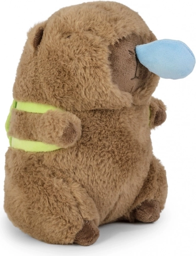 Plush capybara 23 cm with turtle backpack