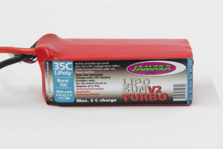 LiPo akumuliatorius LipoSun V2 22,2 V 5000 mAh 111 Wh 35C/70C su GPR 6N balansavimo jungtimi