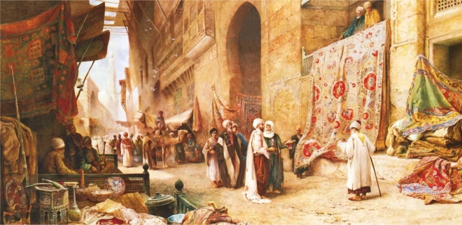 Panoraminė dėlionė ANATOLIAN Kilimų pardavimas Kaire 1500 dalių