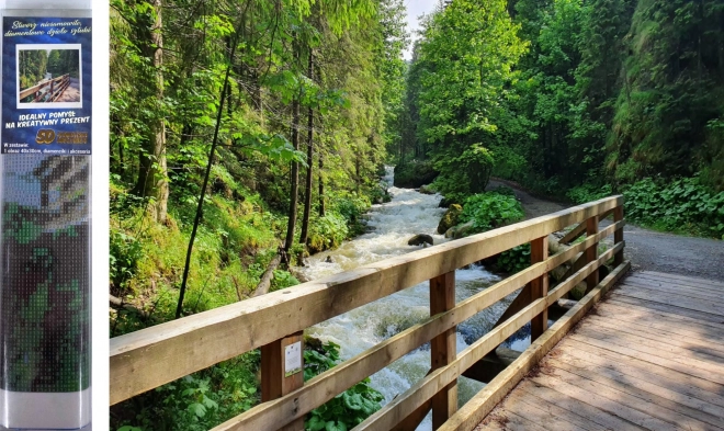 Norimpex diamond painting wooden bridge in the forest 30x40cm