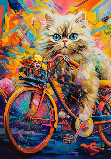Puzzle Cat on a Bike