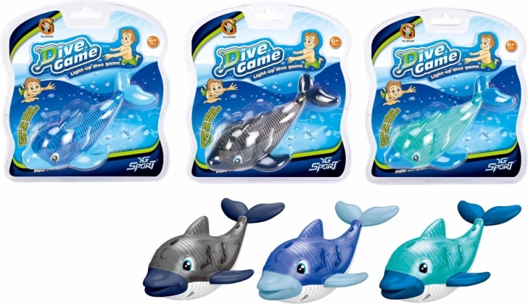 Neriantis delfinas su šviesa 14 cm