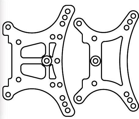 Priekinis ir galinis amortizatorių laikiklis, skirtas „Lightray“ ir „General“