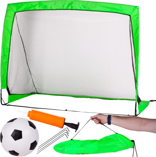 Futbolo vartai 120 × 90 cm su kamuoliu ir pompa