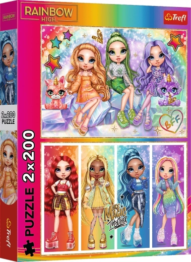 Dėlionė 2×200 – vaivorykštinės lėlės RAINBOW HIGH
