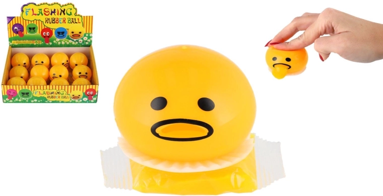 Antistresinis gniuždomas kamuoliukas „Smiley“ su gleivėmis, 5 cm