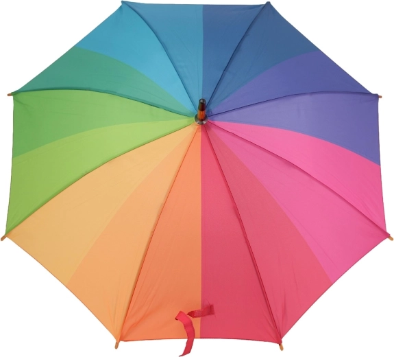 A rainbow canopy that brightens the rain