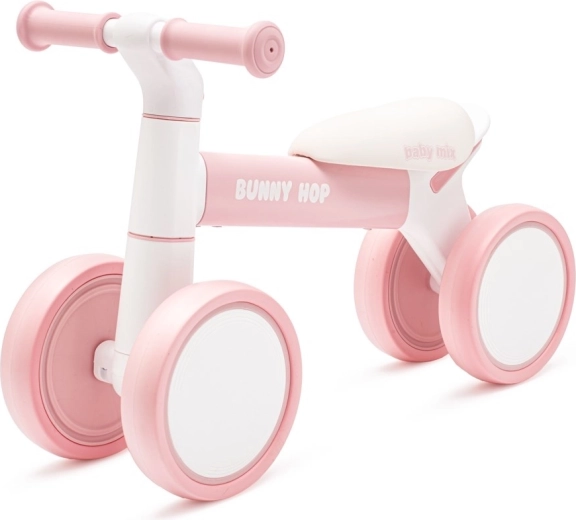 Vaikiškas balansinis dviratukas Baby Mix Bunny Hop ultralight rožinis